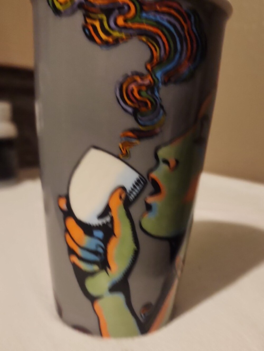 Starbucks Ceramic Tumbler with Multicolor Pop Art Face - Picture 11 of 11